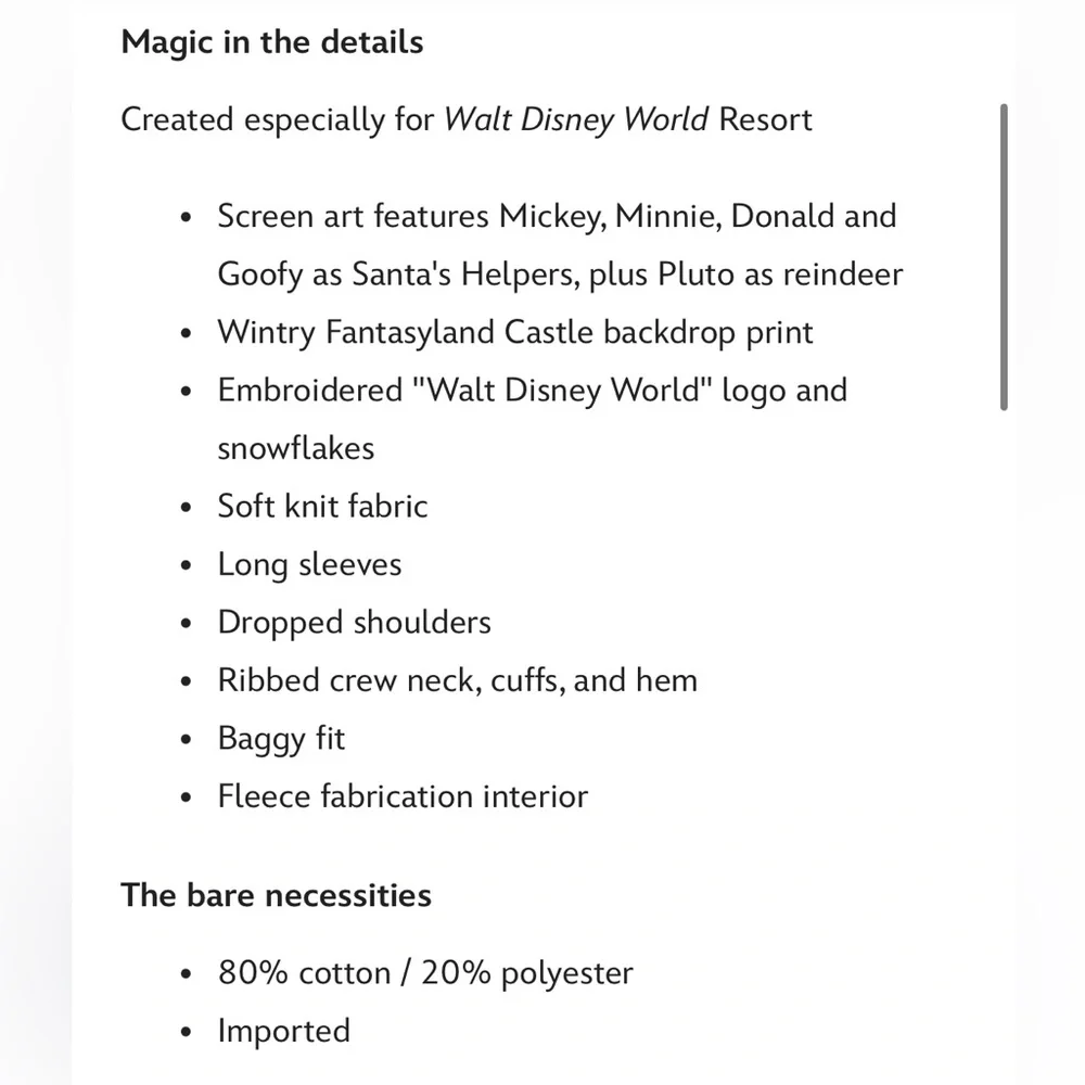 Santa Mickey Mouse and Friends Holiday Pullover Sweatshirt Walt Disney World XS - Picture 11 of 11